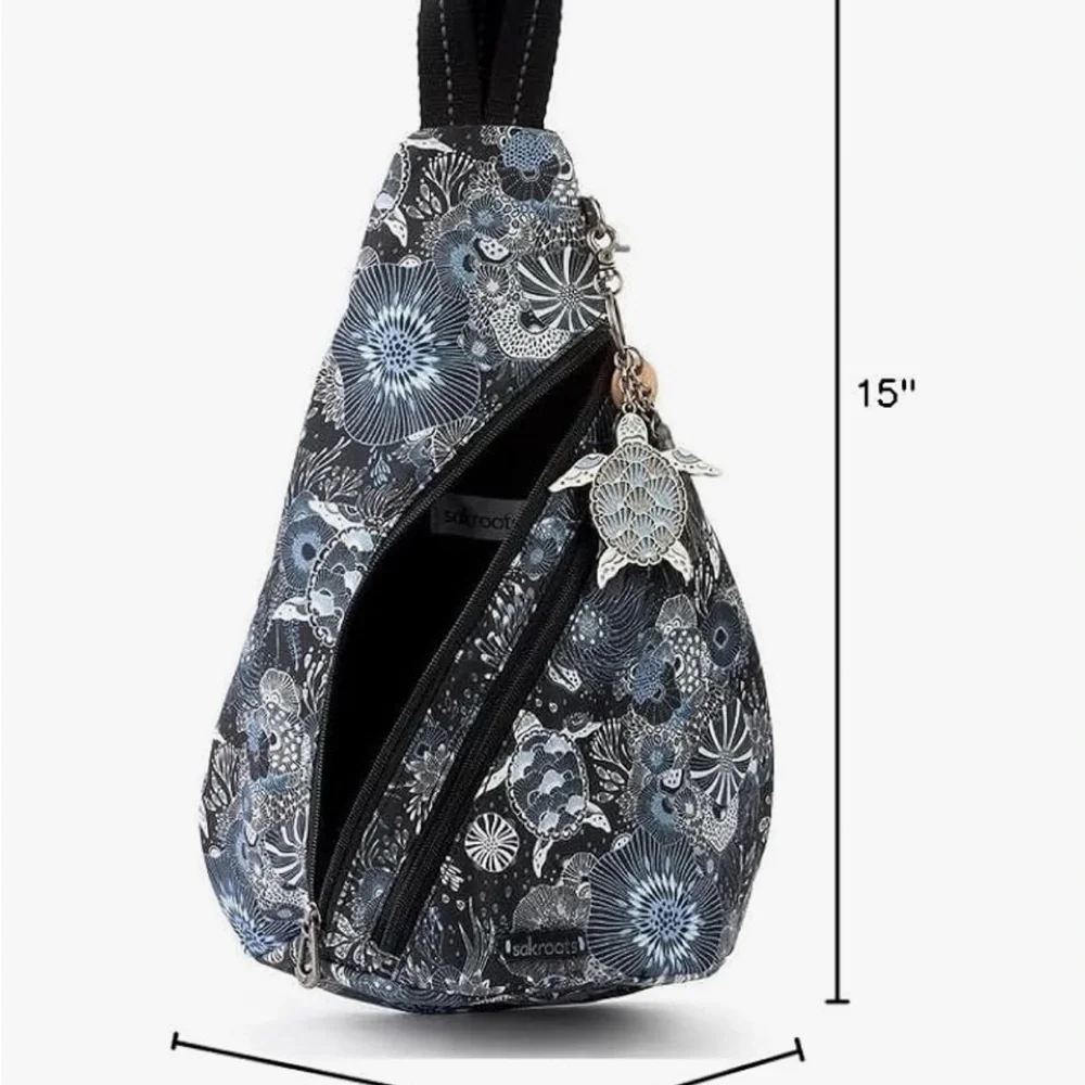 Sakroots Eco Twill, Midnight Seascape sling bag - Picture 2 of 5